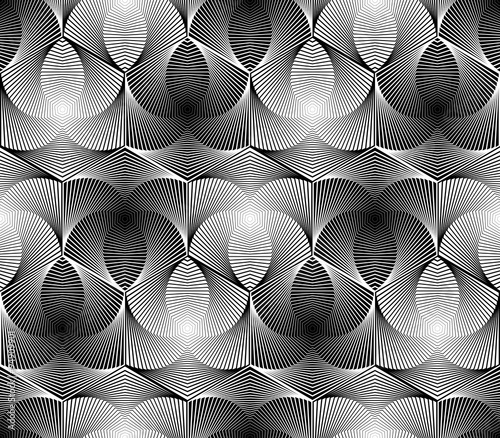 Design seamless monochrome hexagon geometric pattern