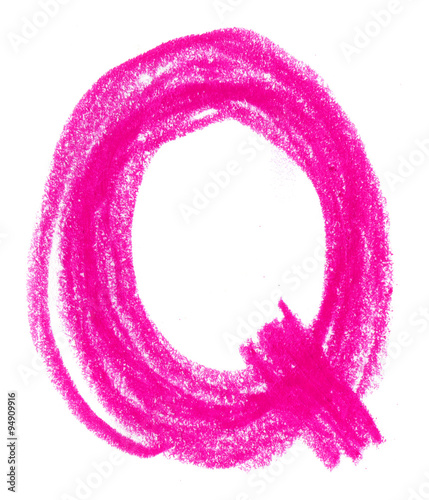 Alphabet pastel on white