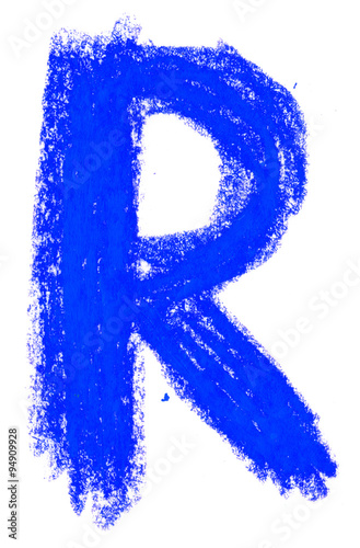 Alphabet pastel on white