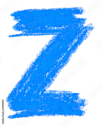 Alphabet pastel on white