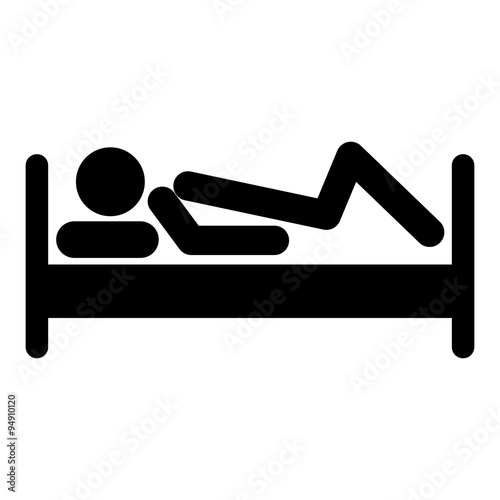 Stick man in bed