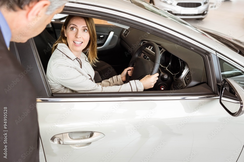 A customer try a car A customer try a car