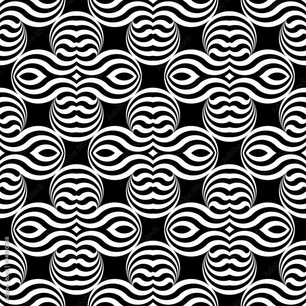 Design seamless monochrome waving geometric pattern Design seamless monochrome waving geometric pattern