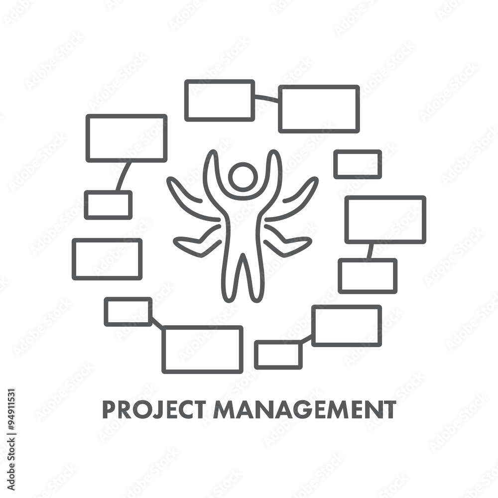 Fototapeta premium Line icon project management. Vector business symbol