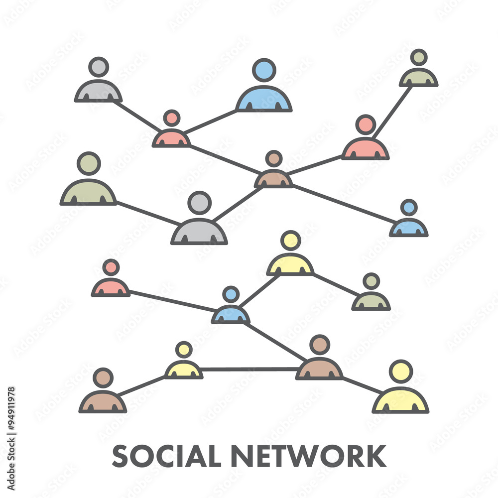 Line icon social network. Vector symbol for web Line icon social network. Vector symbol for web