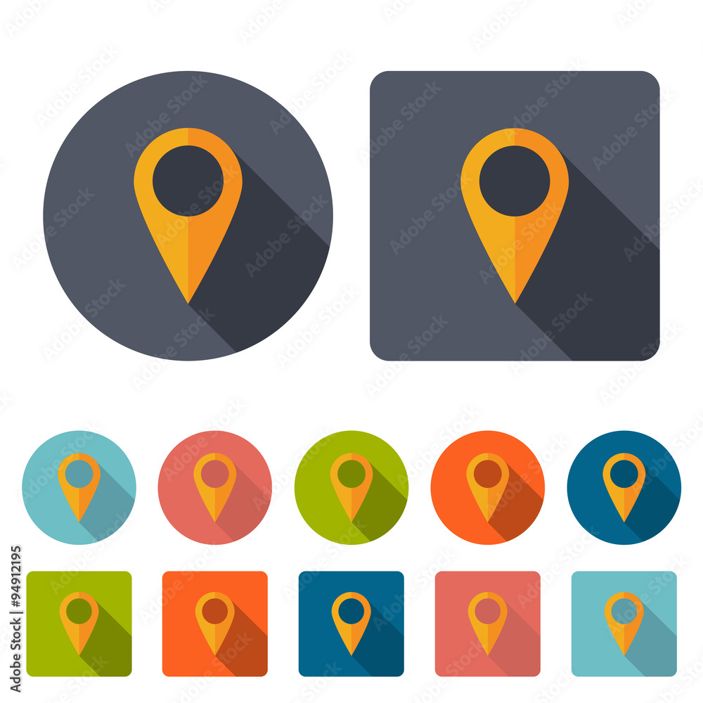 pointer icons set for map in the style flat design on a white background. stock vector illustration eps10 pointer icons set for map in the style flat design on a white background. stock vector illustration eps10