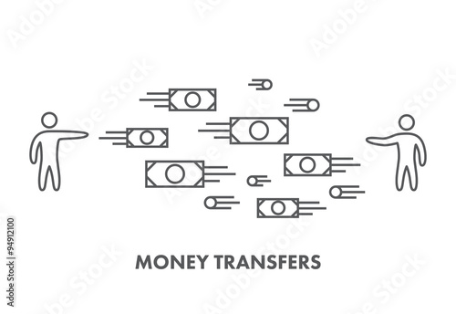 Line icon money transfer. Vector business symbol