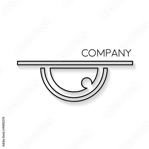 Vector sign abstract closed eye, in linear style