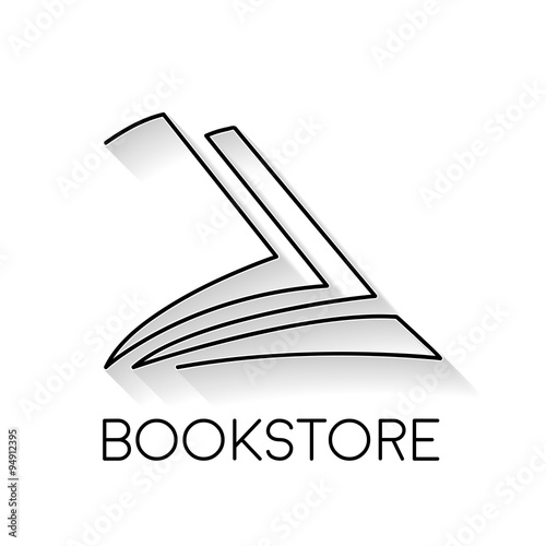 Vector sign abstract book, in linear style