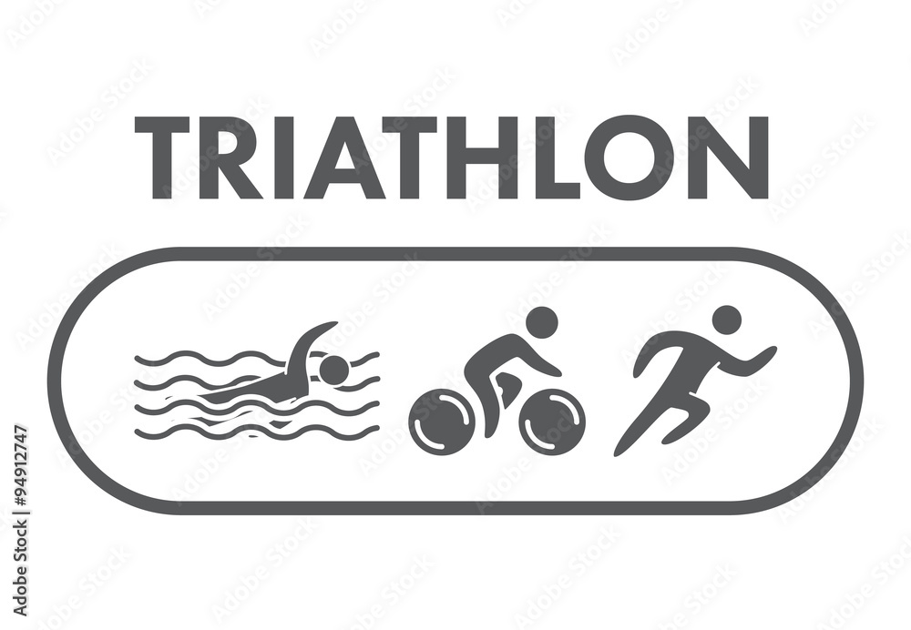 Triathlon logo and icon. Swimming, cycling, running symbols Triathlon logo and icon. Swimming, cycling, running symbols