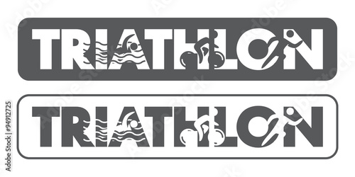 Triathlon logo and icon. Swimming, cycling, running symbols