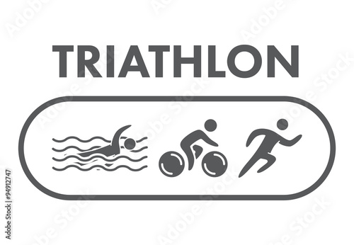 Triathlon logo and icon. Swimming, cycling, running symbols