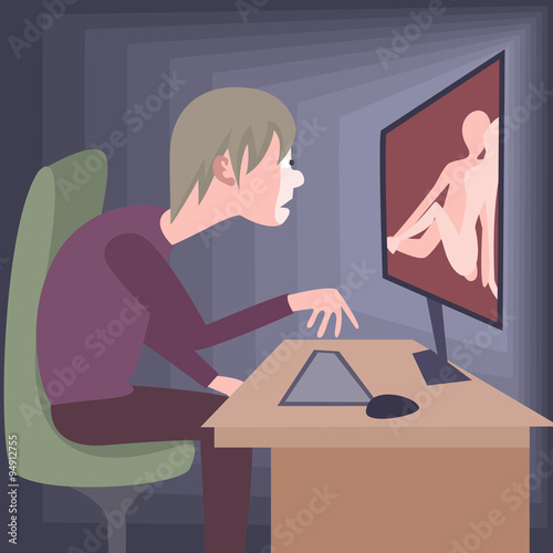 teen watching adult site