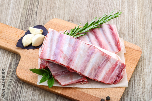 Raw lamb ribs