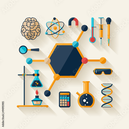 Science and Education. Flat design.