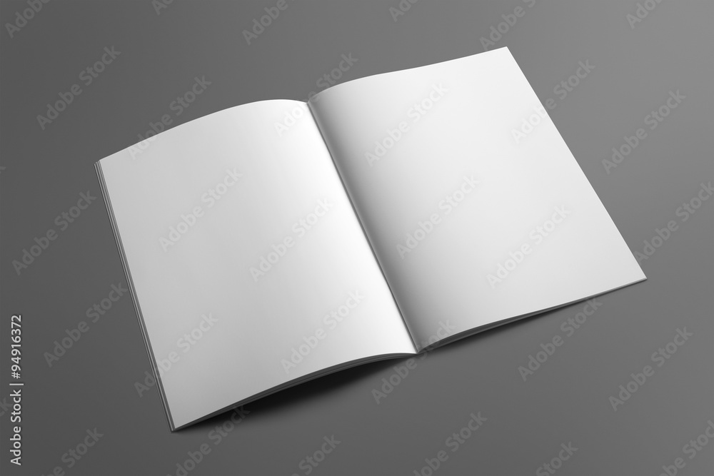 Blank Brochure magazine isolated on grey to replace your design Blank Brochure magazine isolated on grey to replace your design