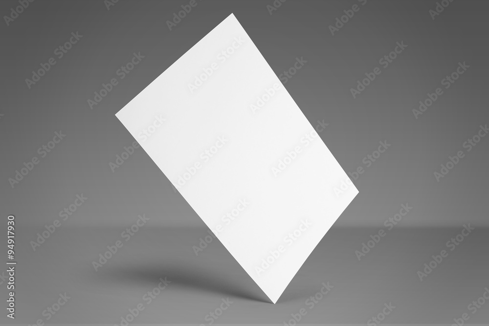 Blank flyer poster isolated on grey to replace your design