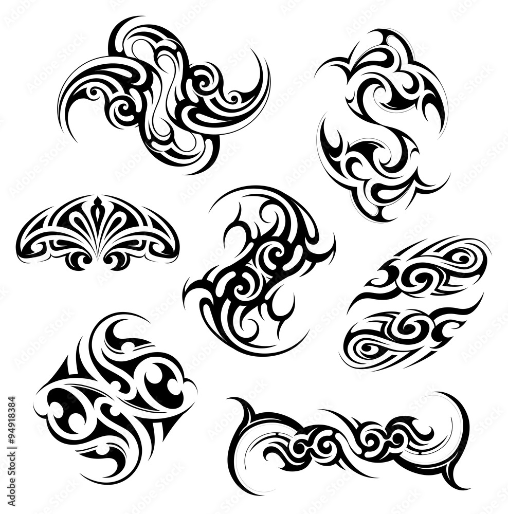 Fototapeta premium Tribal tattoo set