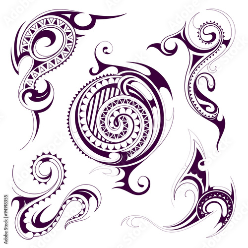 Set of tribal tattoo shapes