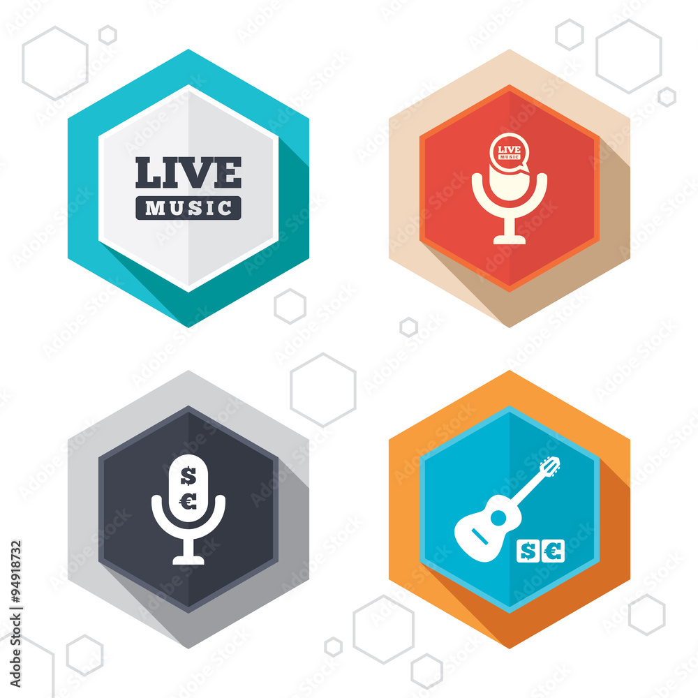Musical elements icon. Microphone, Live music. Musical elements icon. Microphone, Live music.