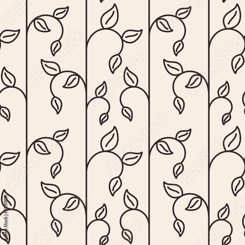Sprout leaf lines seamless pattern.