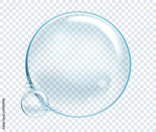 Vector Soap Water Bubbles. Transparent Isolated Realistic Design Elements. Can be used with any Background. photo