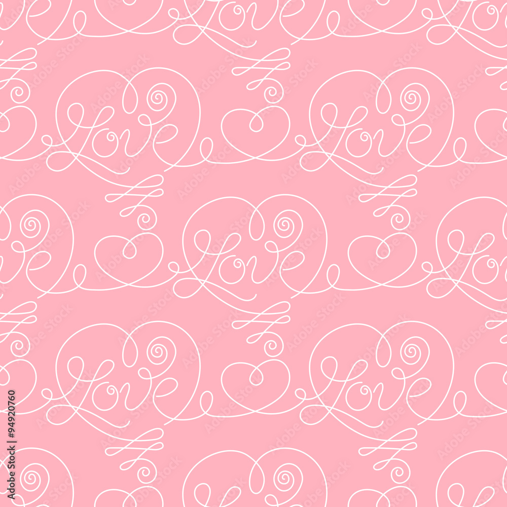 Seamless pattern with hearts