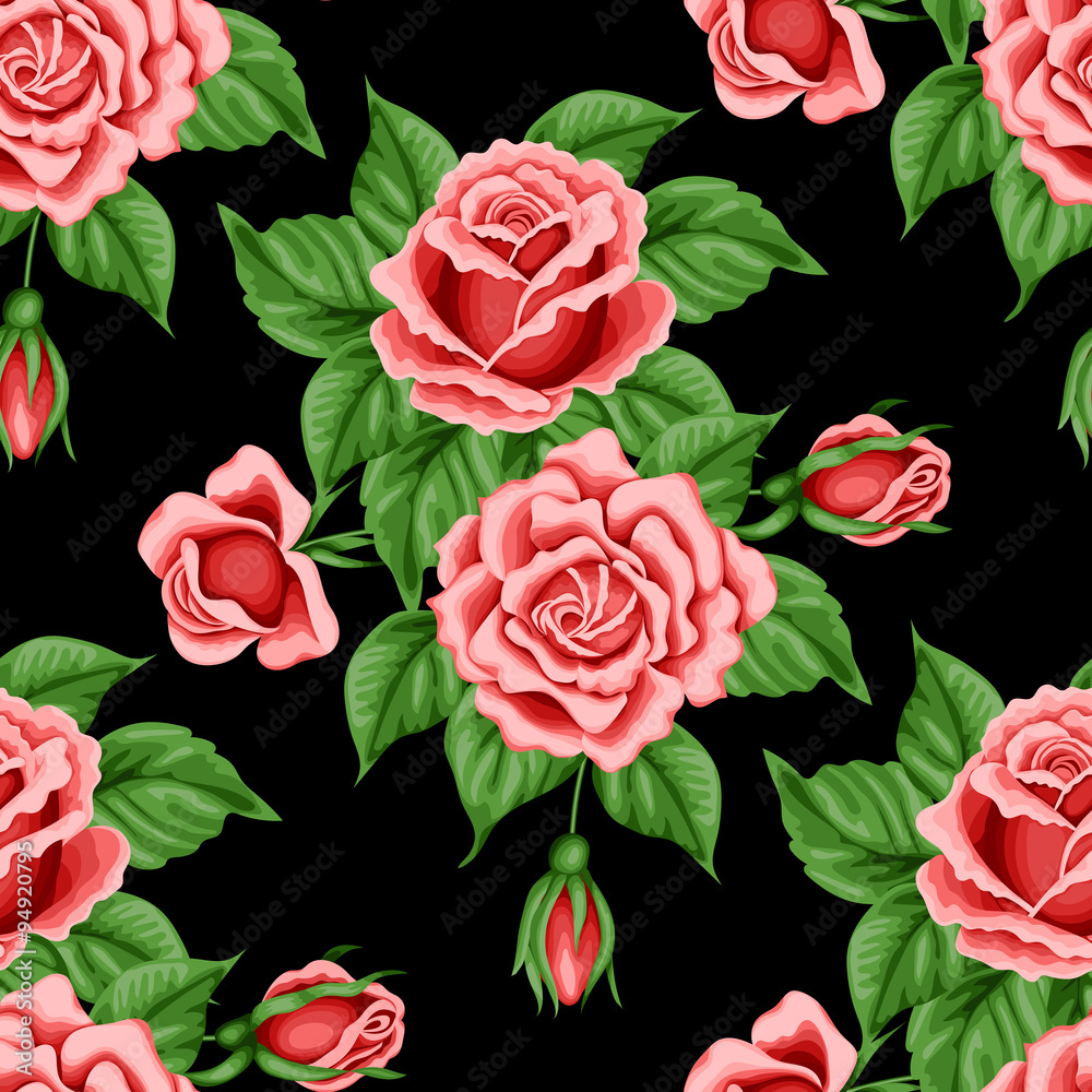 Seamless pattern with roses Seamless pattern with roses