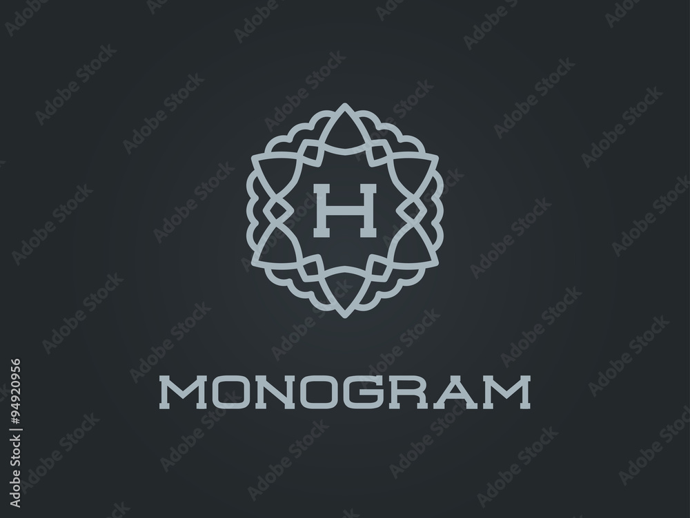 Compact Monogram Design Template with Letter Vector Illustration Premium Elegant Quality Compact Monogram Design Template with Letter Vector Illustration Premium Elegant Quality
