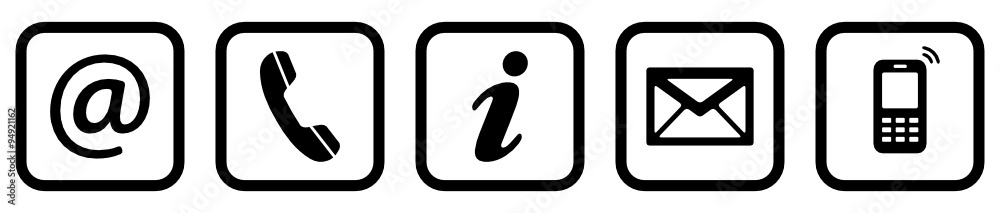 Contact Us – Simple flat black & white square icons buttons Contact Us – Simple flat black & white square icons buttons
