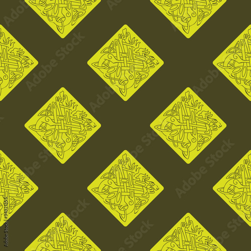 Seamless background with celtic art and ethnic ornaments for your design