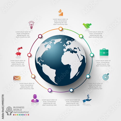 Vector infographics global template for 9 options.