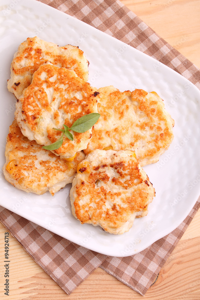 Chicken cutlets with corn Chicken cutlets with corn