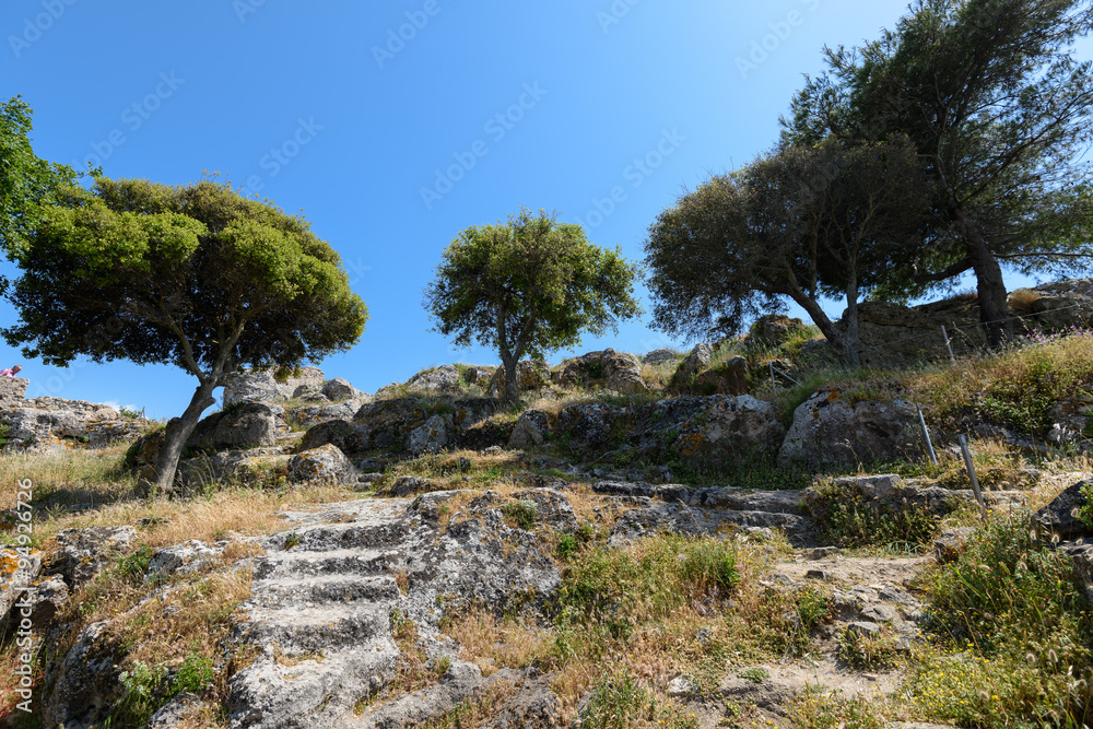 Remains of Angelokastro castle walls, Corfu, Greece. Remains of Angelokastro castle walls, Corfu, Greece.