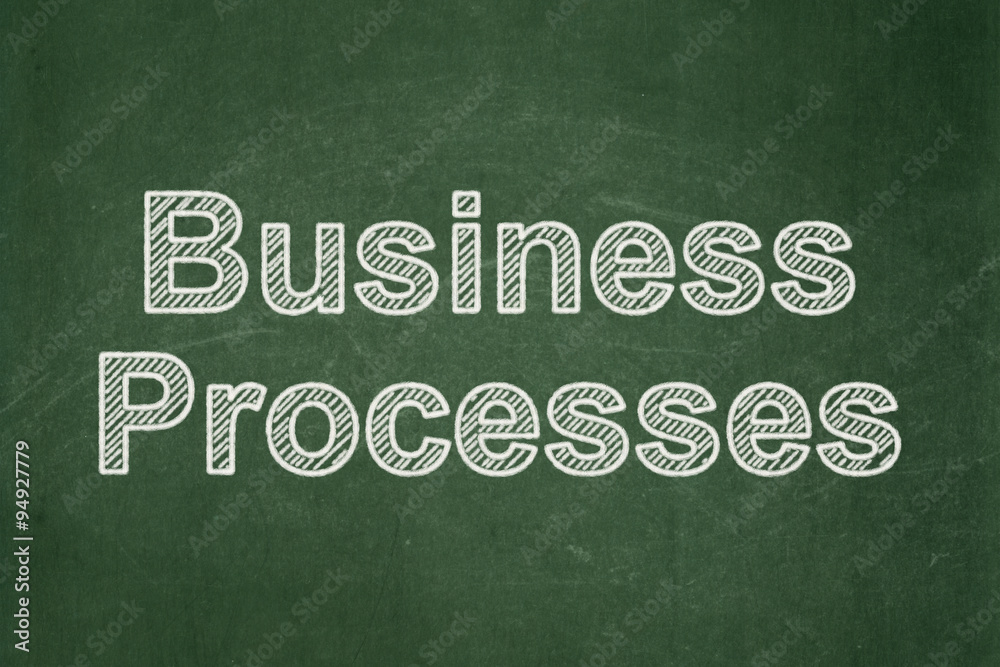 Obraz premium Finance concept: Business Processes on chalkboard background