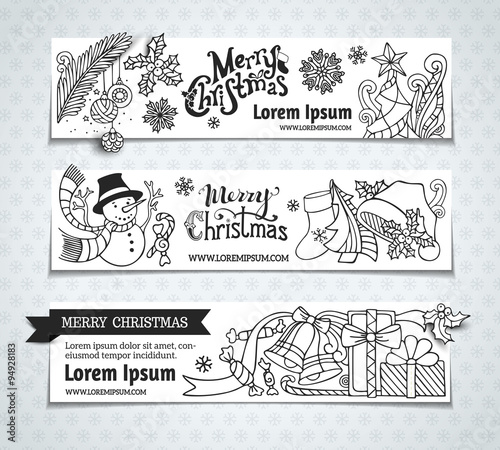 Vector set of Christmas horizontal banners.