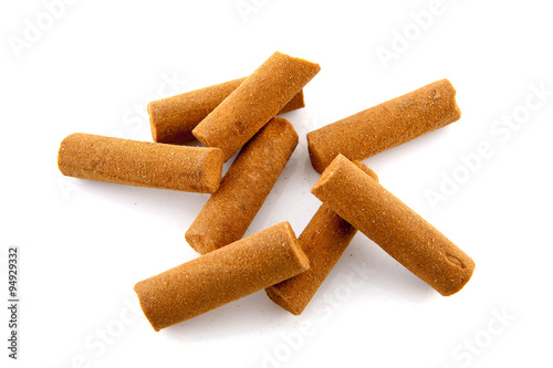 Bunch of cinnamon sticks photo