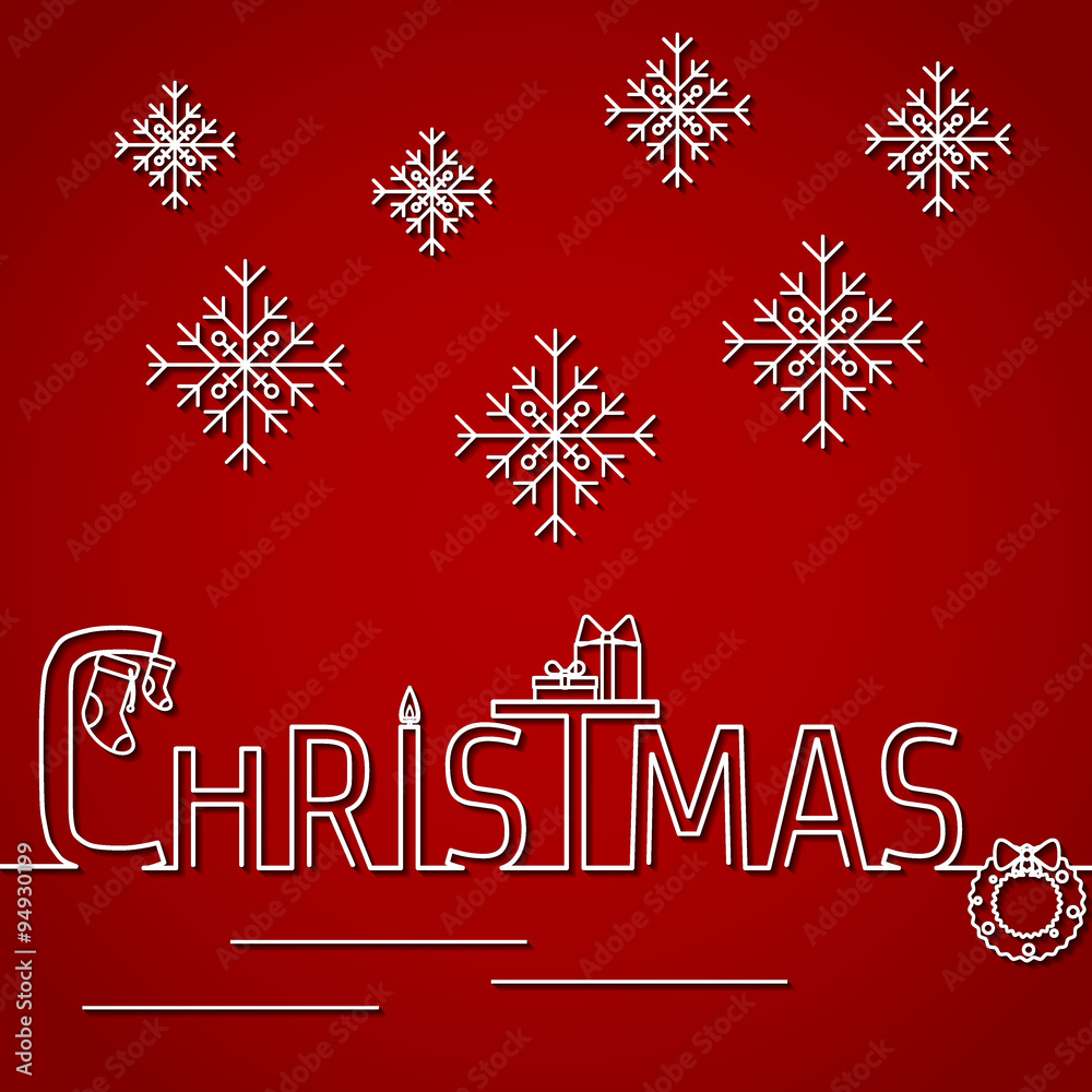 Naklejka premium Christmas Red Background