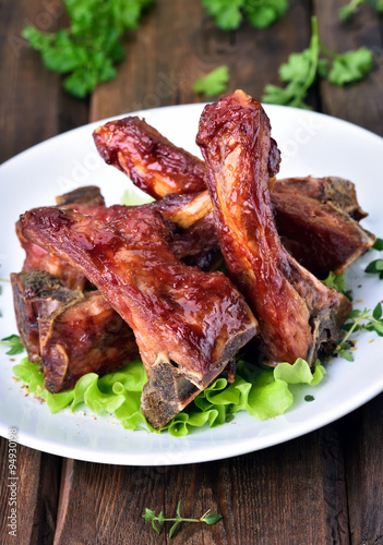 Grilled pork ribs