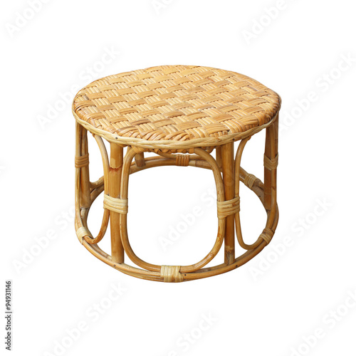 Chairs made of woven rattan on white background
