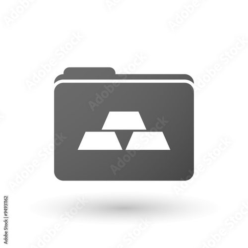 Isolated binder with three gold bullions