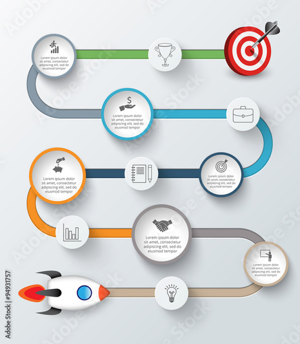 Business start up concept with rocket.