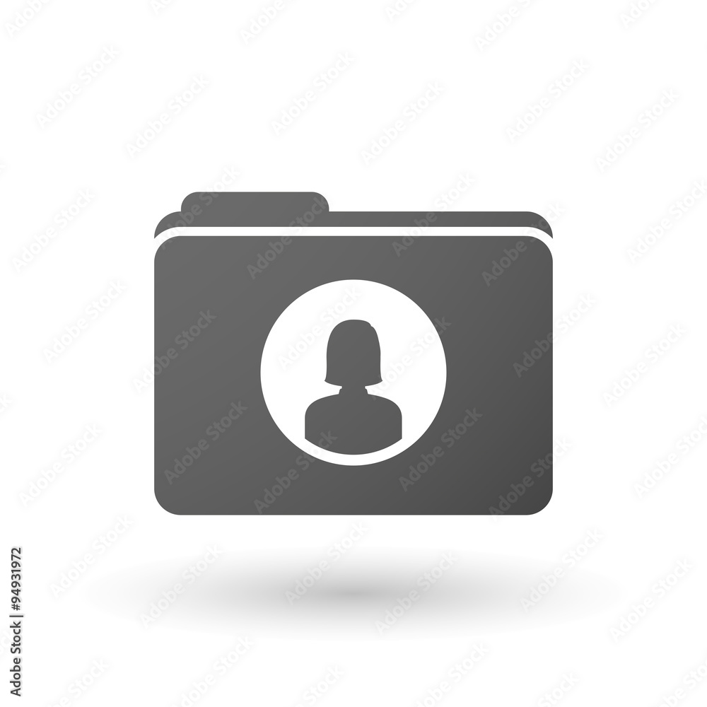 Isolated binder with a female avatar