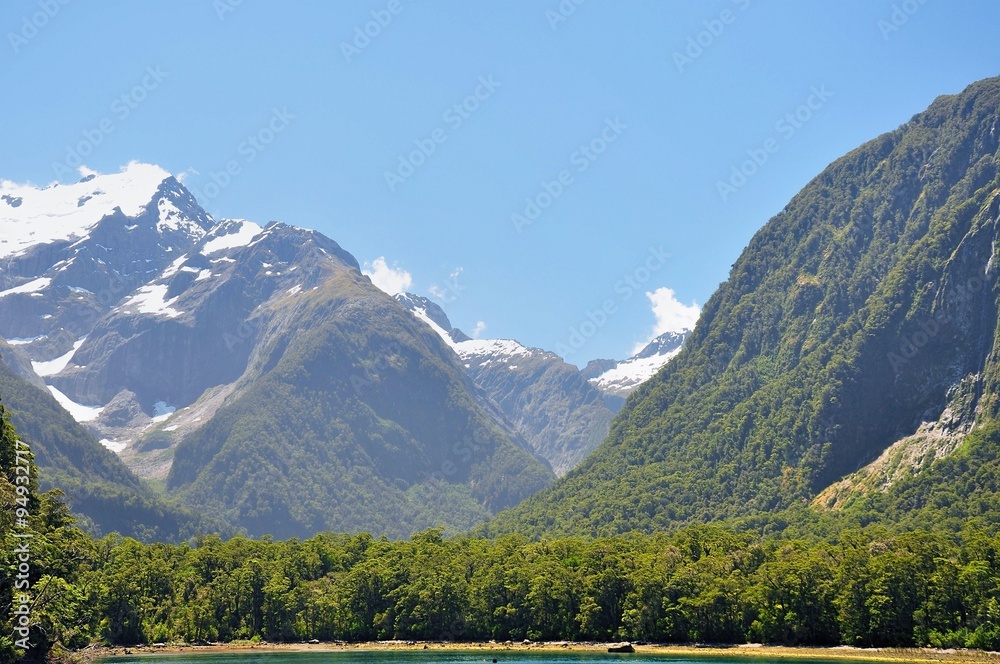 Mountains of Milford Sound in New Zealand