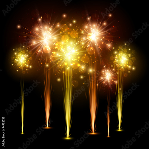 Festive colourful firework background.