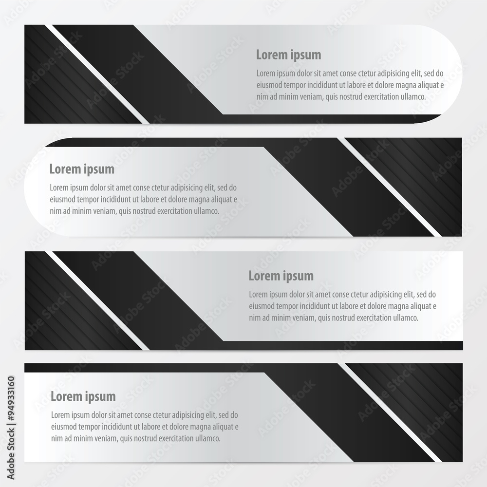 template banner set black and white color template banner set black and white color