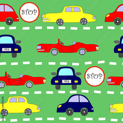 seamless pattern with cars © red10