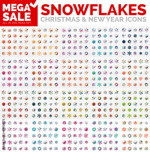 Mega collection of simple round snowflakes