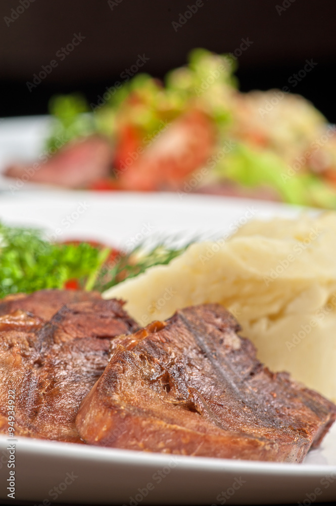 tongue with grilled vegetable