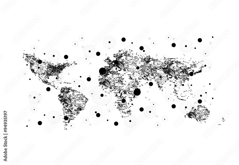 World map population easy all editable